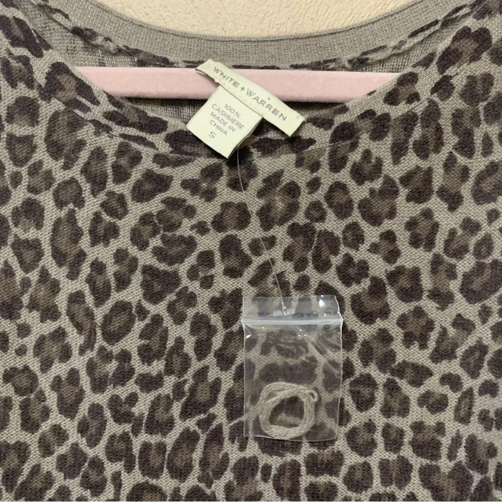 White + Warren Cashmere Leopard Dress - Picture 7 of 7